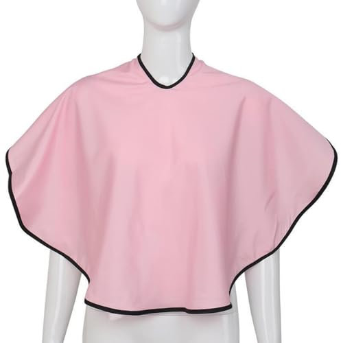 EOYVAIL Mantelle per parrucchiere,Mantella da parrucchiere, mantella da parrucchiere regolabile, mantella protettiva, mantella per trucco impermeabile, adatta per tinture e tagli di capelli (rosa)