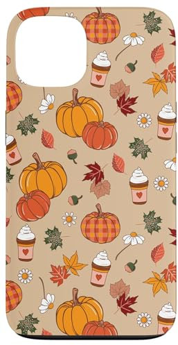 Thanksgiving Fall Leaves Autumn Pumpkin Spice Coffee Lover Case for iPhone 13