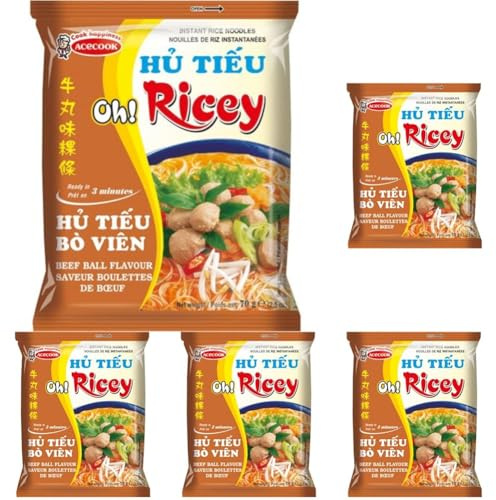ACECOOK - OR Instant Glasnudeln Rindfleisch Kugel - (1 X 70 GR) (Packung mit 5)