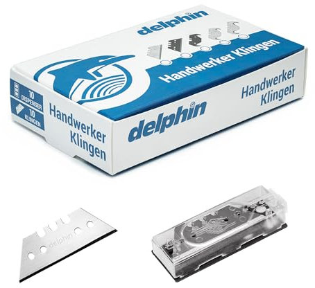 Delphin®-Trapezklingen, Cuttermesser Klingen 19mm, 0,65mm stark, 100 Klingen in 10er Spender.