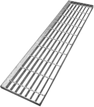NATOTELA Rejilla de 240 x 1000 x 25 mm, escalón galvanizado, antideslizante, industrial, adecuado para escape, fábrica, escaleras exteriores, sótano, taller, zona industrial, jardín, granja