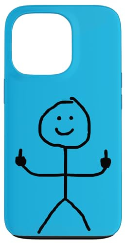Funny Man Stick Middle Finger Funny Case for iPhone 13 Pro