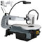 Scie à chantourner 180 W 16 multifonction avec table de travail en métal inclinable à 45°, vitesse variable bidirectionnelle, lampe de travail – Idéal pour le travail du bois