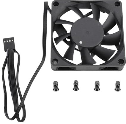 CPU Replacement Fan 70mm PWM Fan Dual Ball Bearing Cooling Fan 4 Pin PWM Intelligent Temperature Control PC Case Fan Speed Up to 2500RPM 7 Blade