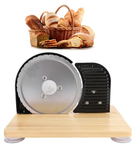 Depisuta Manual Bread Slicer, Stainless Steel Hand Crank Bread Cutter with Wooden Base, Adjustable Thickness& Evenly Slicing, Toast Loaf Cutter for Homemade Sourdough Bread, Hard Cheeses
