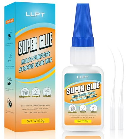 LLPT Sekundenkleber | Net 30g | Klarer Allzweckkleber mit Anti-Verstopfung | Schnell & stark Superkleber für Kunststoff Metall Glas Leder (LSG030-1) | 1 Pack