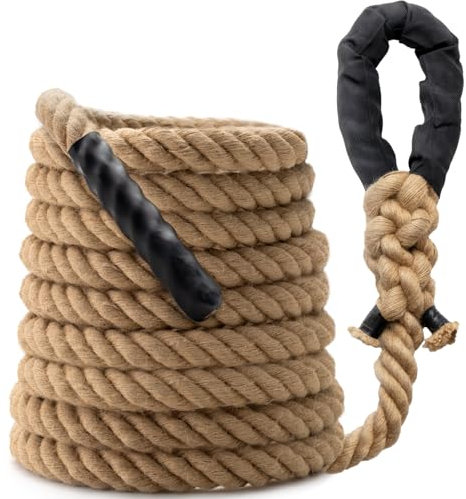 Sodlar Kletterseil, für Fitnessstudio, Workout, 9,2 m, robuste Jute-Seile für Erwachsene, Krafttraining, Outdoor, Baumschaukel, Indoor-Fitnessübung, 3,8 cm