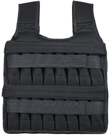 lopituwe Gewichtsweste für Damen und Herren, 10 kg Gewichtswesten mit gepolsterter Tasche, verstellbare Gewichtsweste aus Polyester, Gewichtswesten für Herren, Ohne Gewicht