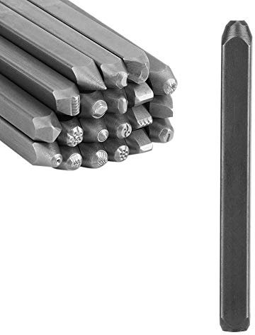 Tbest Conjunto de Cincel de Yunque Duradero 20pcs para Fabricación de Patrones de Joyería de Bricolaje, Ideal para Orfebres y Artesanos (#4)