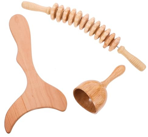 Didiseaon Körpermassagestab Set 3 Stück Aus Holz Massagewerkzeuge Für Nacken Rücken Und Ganzkörperanwendung Tragbar Für Zuhause Und Unterwegs