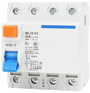 Disjoncteur triphasé ML1E-63, 1 pièce, Protection contre les fuites, 32A 63A, 1P + N, 1P + N 3P + N 25A 32A 40A 63A(3P and N,40A)