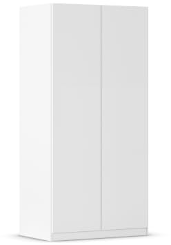 Rauch Möbel LUNIK, Kleiderschrank, Farbe Weiß, Breite 91 cm | Mehrzweckschrank mit patentiertem Schnellmontagesystem, 2-türig, Push-to-open-Funktion, für Kinderzimmer, Homeoffice, Flur