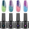 Senvenski Farbwechsel Gel Nagellack Farben Grün Lila Blau Mauve Shellac Glitzer Stimmung Chamäleon Thermisch Temperatur UV LED Gift Set Kit Nagellack Kinder Mädchen (WB006)