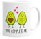 Kaffee-Tasse Geschenk-Tasse Liebe Avocado You complete me Valentinstagsgeschenk MoonWorks® weiß unisize