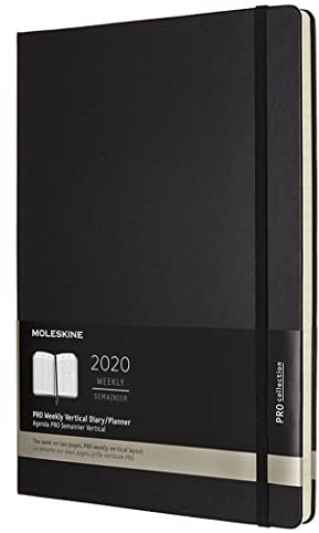 Moleskine Professioneller Wochen Notizkalender, Taschenkalender, 12 Monate, 2020, A4, Vertikal, Spalten für Notizen, Hard Cover, Schwarz