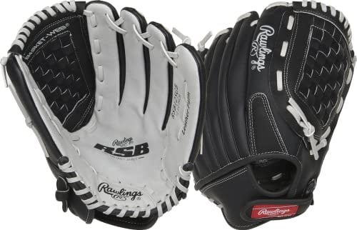 Rawlings Unisex – Erwachsene RSB125GB-6/0 12 1/2 BSK/NFC Softball-Handschuh, Schwarz/Grau, 12.5 inch
