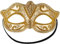 dressforfun 900881 Venezianische Maske für Damen, Augenmaske mit Muster und Zierborte für Maskenball Party Fasching Karneval Halloween - diverse Farben - (gold | Nr. 303527)