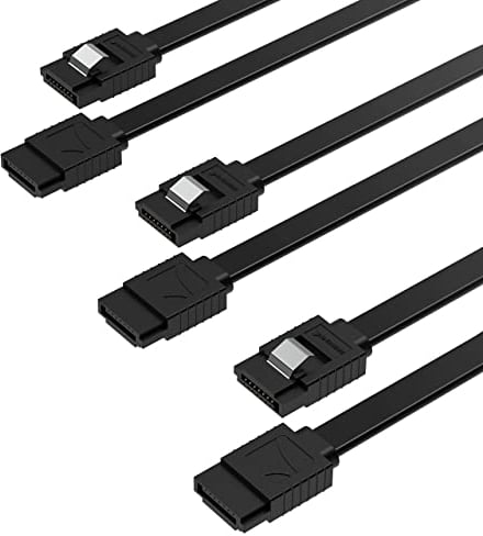 SABRENT Cavo dati SATA III SSD/HDD Hard Disk interno, (6 Gbit/s), PC, dritto con linguetta di blocco, per drive HDD/SSD/CD/DVD (Confezione da 3-50 cm) Nero (CB-SFK3)