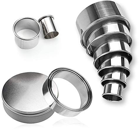 Runde Ausstechformen, Edelstahl Ringe Ausstechform Set, mit Aufbewahrungsbox, für Küche, Kuchenladen, 11 Stück