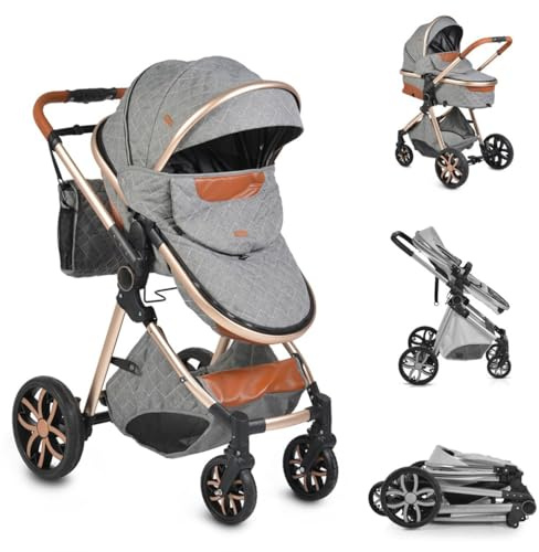 Moni Kinderwagen Alma Sportsitz Tragetasche umbaubar Wickeltasche Sitz umkehrbar dunkelgrau