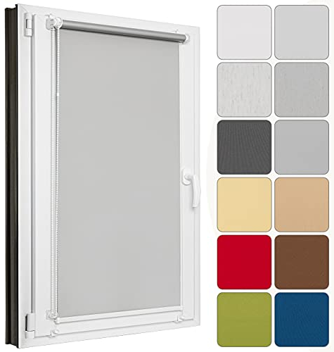 Estika Estores para Ventanas sin taladrar a Medida, Estor opacos térmico, Capa Plateada para protección UV, Persianas enrollables Interior,