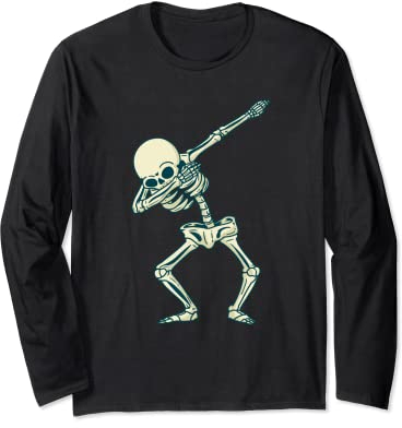 Skillet Skull T Shirt Dab Pose for Dabbing Lovers Long Sleeve T-Shirt