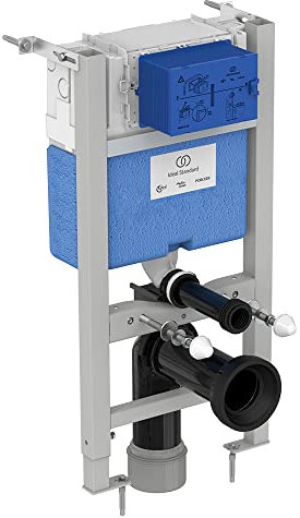 Ideal Standard ProSys R031267 Pneumatischer Wand-WC-Rahmen und Spülkasten, 820 mm Höhe, 150 mm Tiefe, vorne oder oben, blau/grau/weiß