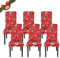 Jaotto Stuhlhussen Weihnachten 6er Set Universal,Stuhlhusse Stretch Moderne,Stuhlhussen Schwingstühle Elastische Langlebig Stuhlhussen für Feiertagsdekoration Weihnachten(Rot/Schneemann,6 Stück)