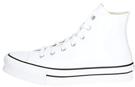 CONVERSE A02486C Chuck Taylor all Star Eva Lift Platform Leather Uomo, White/Natural Ivory/Black EU 39