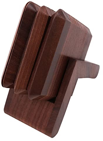 Tiardey Lot de 6 sous-Verres carrés en Bois Massif avec Support d'isolation en hêtre,Rectangle,9cm pour Boissons,café,Tasse à thé - Noyer Noir