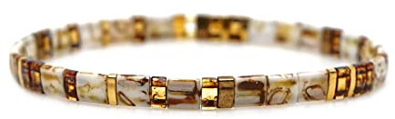 ZEBRAGO Bracelet élastique multicolore style bohème japonais Miyuki pour femmes et filles, 6 centimeters, Verre, Cristal