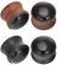 Longbeauty 2 Paare Holz Ohr Tunnel Plugs 10MM Double Flared Earlet Expander Stretching Ohrpiercing Schmuck, Schwarzer Stein