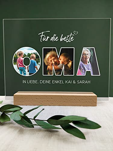 Oma Geschenk Acryltafel Foto Geschenk - Personalisierte Geschenke, Familien Geschenk, persönliches Geschenk, Fotoalbum aus Glas, Fotogeschenke, Eigenes Foto, die schönsten Momente - Oma Geschenke