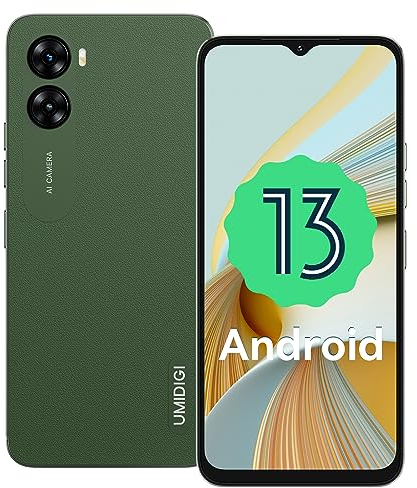 UMIDIGI G3 Plus Smartphone Ohne Vertrag (2023),Android 13 Handy, 8GB+128GB/1TB Simlockfreie Handys,6,52 HD+Display,5150mAh,13MP, 4G Dual SIM Schulkinder Handy/Face ID/Fingerabdruck/OTG/GPS(Grün)