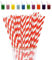 Red Stripes Paper Straws - Biodegradable & Recyclable 100Pack Assorted Color Stipes for Xmas & Party Decor
