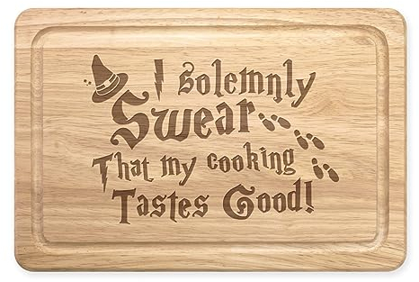 Tagliere rettangolare in legno I Solemnly Swear That My Cooking Tastes Good