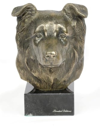 Art-Dog Dog Marmor Statue - Unique Edition ArtDog Collection - Handmade Cold Cast Bronze Sculpture for Dog Lovers Indoor- Dog Figurine - Statue Border Collie