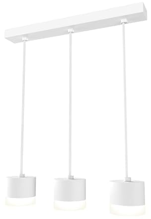 SSC-LUXon VORA Pendelleuchte 3-flammig weiß - Hängelampe Esstisch längenverstellbar inkl. dimmbaren GX53 LEDs neutralweiß 6W