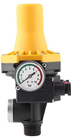 Druckschalter Wasserpumpe, 10 Bar Pumpe Druckschalter für Hauswasserwerk Wasserpumpen Steuerschalter mit Druckanzeige, für Selbstansaugende Pumpen Strahlpumpen Gartenpumpen