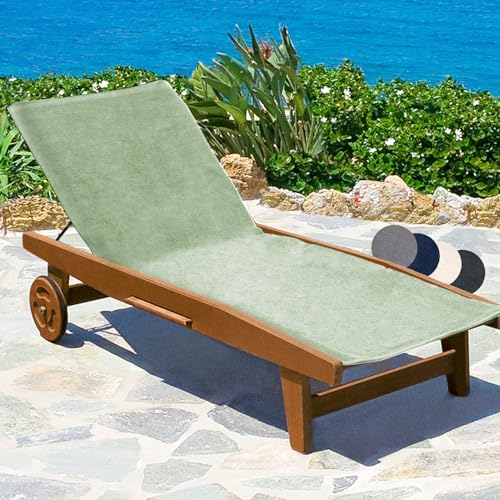 Beautissu XL Frottee Handtuch für Sonnenliege 70x200cm Marbella – 100% Baumwolle, Weich & Antirutsch – Premium Auflage Gartenliege Handtuch Strandtuch für Liege Garten, Terrasse & Strand Hellgrün