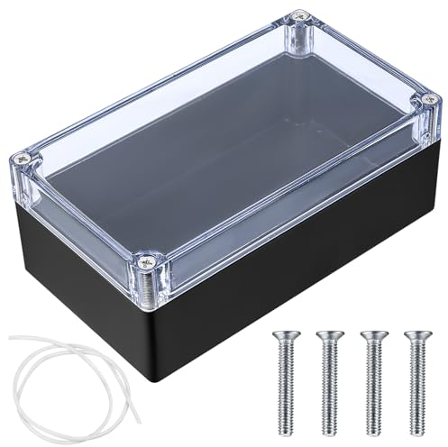 Elektronik Anschlussdose, Abzweigdosen wasserdichte IP65, Verteilerdose Aufputz, Aufputzdose, Electronic Projekt Box, Anschlusskasten Gehäuse Kunststoff (Transparente Hülle ohne Ohren, 158x90x60mm)