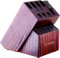 ChefHoablorn Knife Block, Wood Knife Holder, Universal Kitchen Knife Holder with Built-in Knife Sharpener, 15 Knife Slots for Kitchen Counter, Without Knives