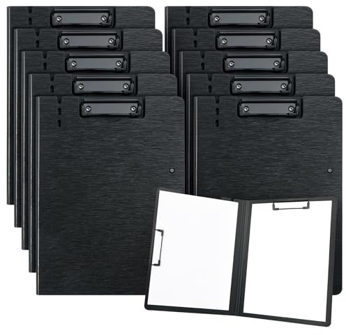 URbantin 10 Pezzi Portablocco A4 con Pinza,Cartellina Rigida,Clipboard,Nero