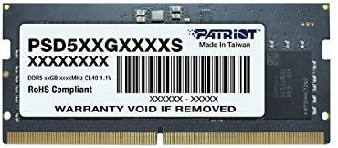 Patriot Signature DDR5 RAM 32GB (1X32GB) 5200MT/s CL42 SODIMM Laptop/Notebook Memory Module - PSD532G52002S
