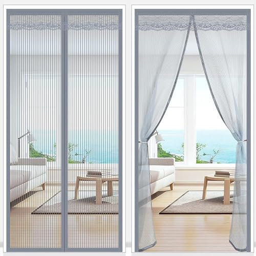 YFSMBD Tenda Zanzariera Magnetica Per Porta Finestra Con Adesivo In Velcro, Zanzariera Anti Insetti, Facile da Installare (100x210cm)