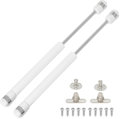 Bohaner 40N Gas Struts 2Pcs Cabinet Door Hinges Lift Up Spring Flap White Gas Strut Support Stay Bar Kitchen Cupboard Box 40N Pressure