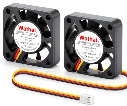 Wathai 2 Stück 40mm PC Lüfter 40 x 40 x 10 mm 12V 3 Pin bürstenloser Motor | Geräuscharmer Lüfter DIY-Kühlung, geeignet für ITX-Computer, NAS und Computergehäuse