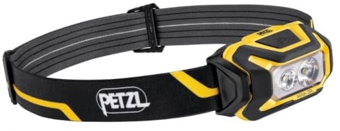 PETZL ARIA 2R Stirnlampe, Schwarz/Gelb (600 lm) [New Gen]