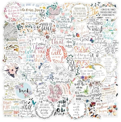 DOPENSPI 100PCS Inspirational Christian Stickers, Jesus Bible Verse Stickers Waterproof Vinyl Sticker Inspirational Decals Bible Sticker Accessories for Water Bottle Laptop Scrapbook Luggage