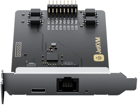 JetKVM ATX Extension Board, Jet KVM ATX Remote PC Power Control Board | BIOS-Level Power On & Off and Reset, Single-Cable 5V Pass-Through, Dual Headers, 2 PCIe Brackets for Desktop PC & Server